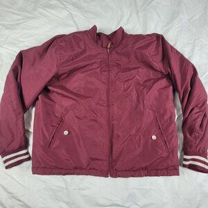 Old Navy Mens 2XL Ron Burgundy Nylon Harrington Jacket Outdoors Long Sleeve